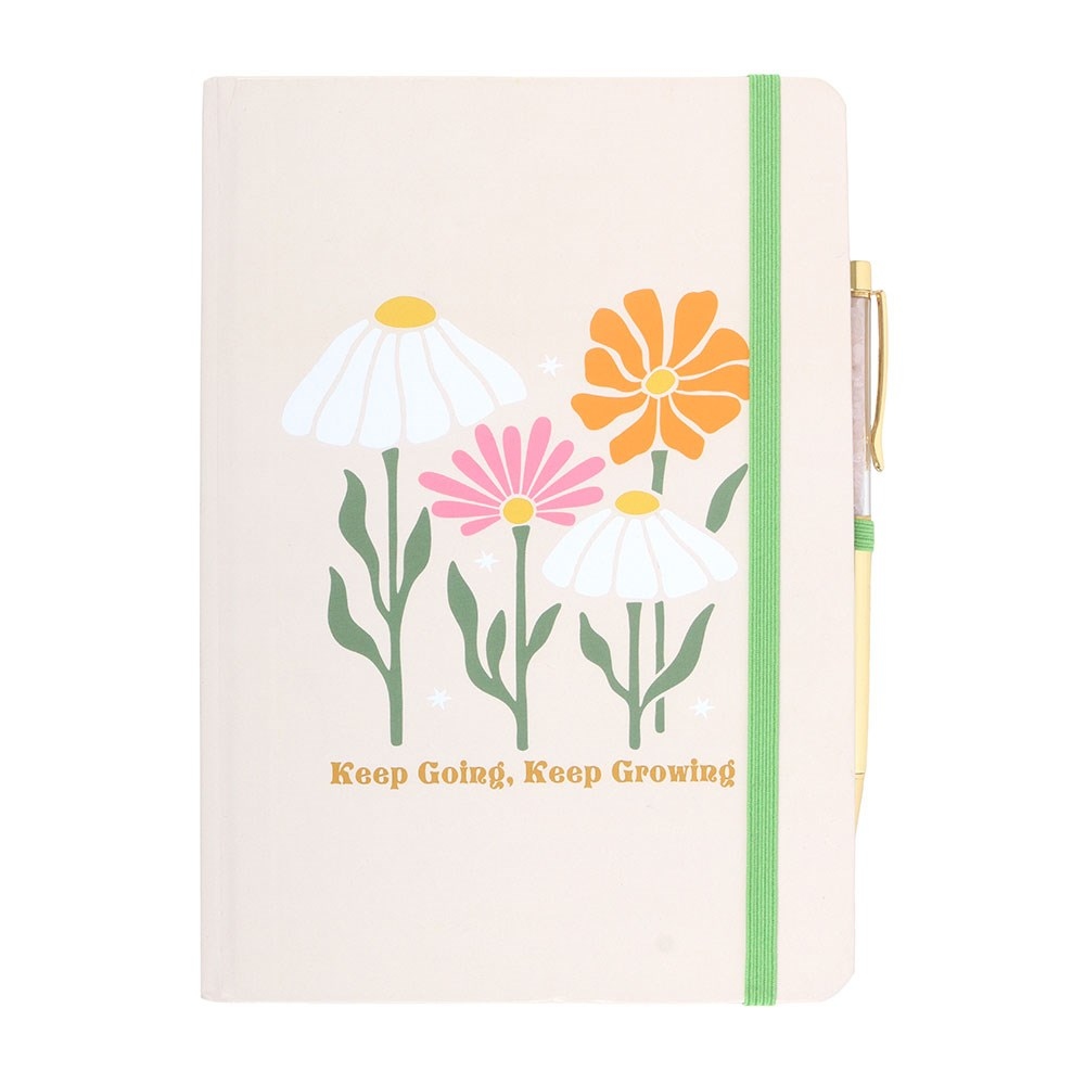 Something Different - Keep Going, Keep Growing A5 with Rose Quartz Pen Notitieboek - Multicolours